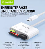 Wholesale-Bavin OTG29 OTG Card Reader Type-C to TF/SD + USB 3-in-1-Memory Card Reader-Electro Vision Inc