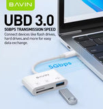 Wholesale-Bavin OTG29 OTG Card Reader Type-C to TF/SD + USB 3-in-1-Memory Card Reader-Electro Vision Inc