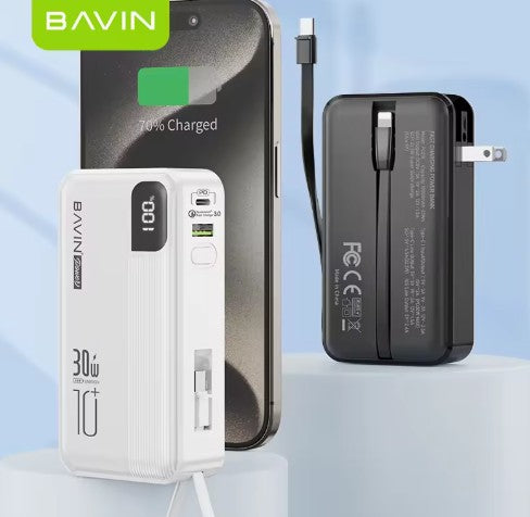 Wholesale-Bavin PC018S Fast Charging Power Bank 30W 10000mAh-Power Bank-Electro Vision Inc