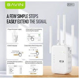Wholesale-Bavin PC2053 Wireless WiFi Repeater & Signal Extender (2.4G/5G, Up to 1200Mbps)-Wifi Extender-Electro Vision Inc