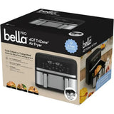 Wholesale-Bella 90222 PRO - 4-qt. TriZone Touchscreen Air Fryer with Dual Flex Basket - Stainless Steel-Electro Vision Inc