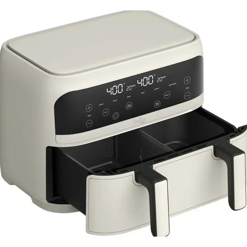 Wholesale-Bella PRO 90229 TriZone Touchscreen Air Fryer with Dual Flex Basket - Oatmilk - 4-qt.-Electro Vision Inc