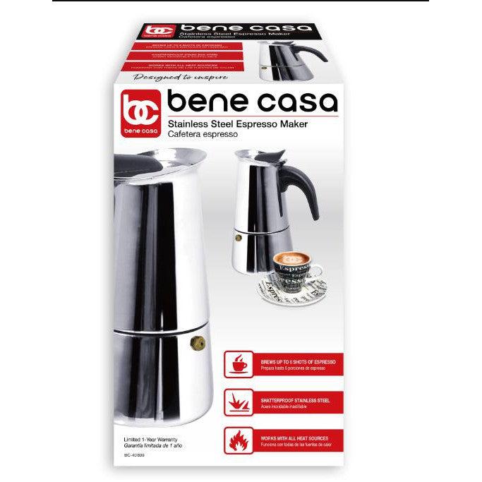 Wholesale-Bene Casa 40609 - 6 Cup Espresso Maker Stainless Steel-Pot Espresso-Electro Vision Inc