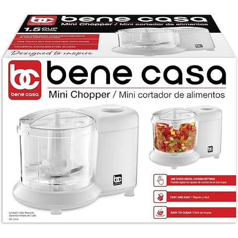 Wholesale-Bene Casa 58898 Mini Chopper 3 Cups - White-Electro Vision Inc