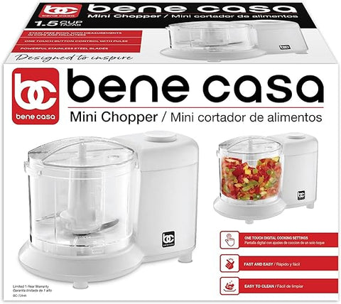 Wholesale-Bene Casa 58898 White Mini Chopper, 3 Cups-Electro Vision Inc