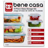 Wholesale-Bene Casa 99424 Glass Storage 10 Piece Set-Food Storage-Electro Vision Inc