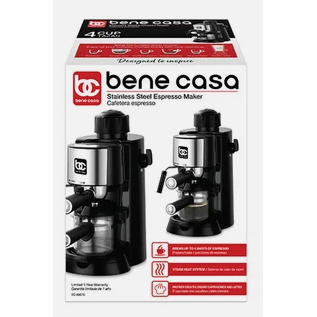 Wholesale-Bene Casa 99676 Espresso Maker - Black - 4-Cup-Electro Vision Inc