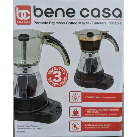Wholesale-Bene Casa BC-58808 Electric Espresso Maker 3 Cups-Coffee Maker-Electro Vision Inc