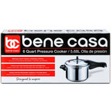 Wholesale-Bene Casa BC-61422 Aluminum Pressure Cooker 6 Qt-Pressure Cooker-Electro Vision Inc