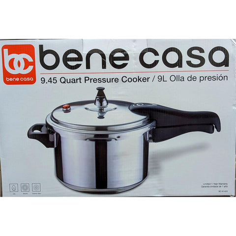 Wholesale-Bene Casa BC-61423 Aluminum Pressure Cooker 9.5 Qt-Pressure Cooker-Electro Vision Inc