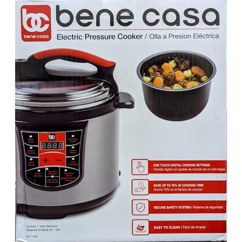 Wholesale-Bene Casa BC-74785 Electric Pressure Cooker 5L-Pressure Cooker-Electro Vision Inc