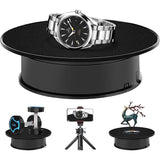 Wholesale-Black Color Velvet Top Motorized Rotating Display Stand for Jewelry Model Trinket Product Displaying (Battery Operated, 10LB Load)-Dispay stand-Electro Vision Inc