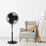 Wholesale-Black Decker BFSR18B Stand Fan With Remote Metal Grill - Black 18"-Fans-Electro Vision Inc