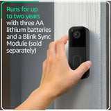 Wholesale-Blink B0DGQVYW2K Smart WiFi Video Doorbell Wired or Battery - Black-Video Doorbell-Electro Vision Inc