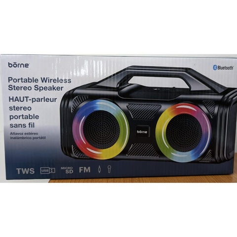 Wholesale-Borne BTSPK154 Bluetooth wireless speaker with RGB LED 2 x 3"-Speakers-Electro Vision Inc
