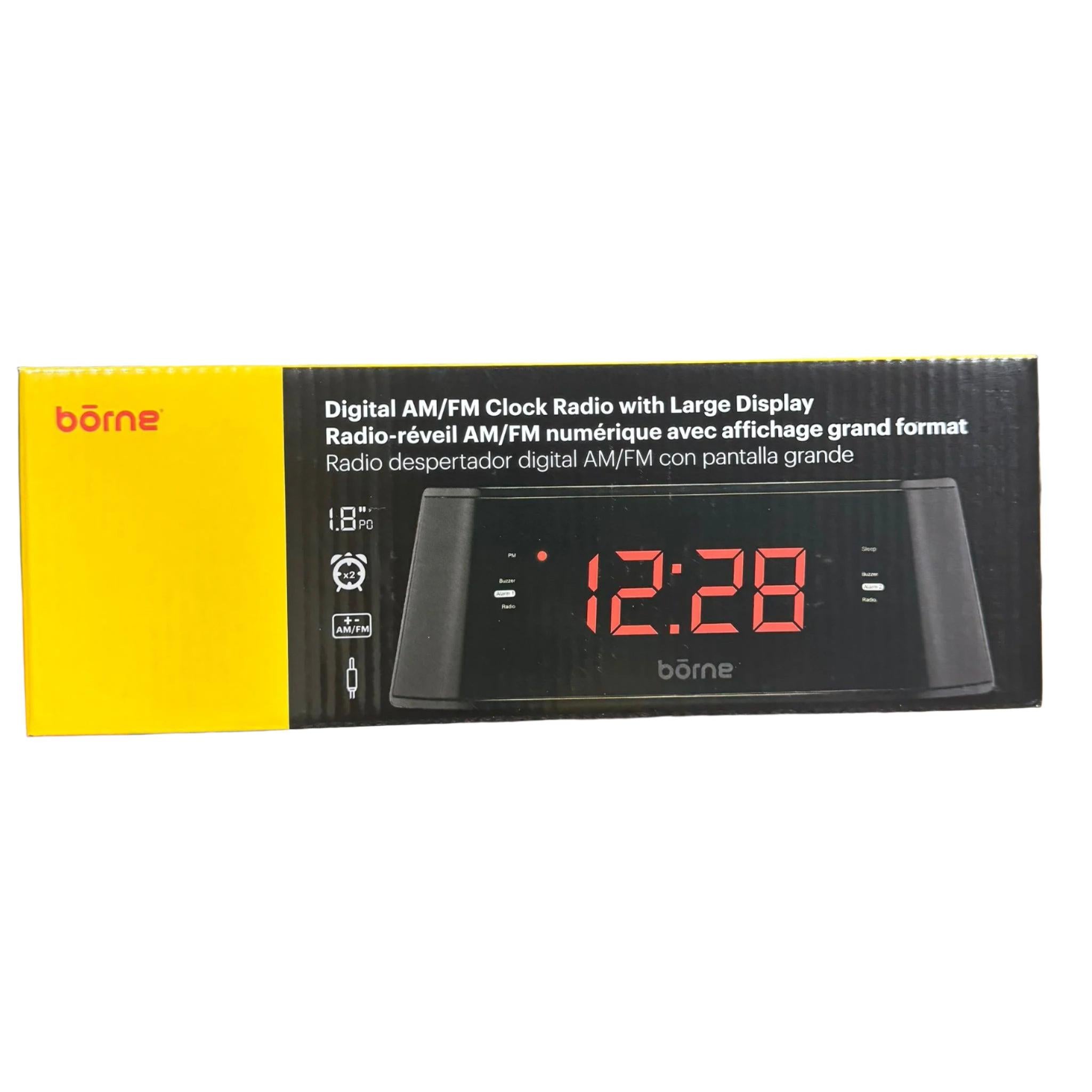 Wholesale-Borne CR1860D AM/FM Tuner Alarm Clock 1.8" PLL-Alarm Clock-Electro Vision Inc