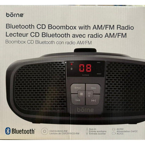 Wholesale-Borne PRCD685B Portable CD Boombox with AM/FM Radio-Boombox-Electro Vision Inc