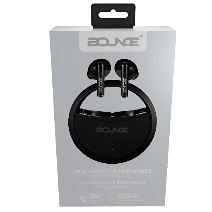 Wholesale-Bounce 1125-BK-CF Proton Series True Wireless Earphones with Charging-Wireless Earphone-Electro Vision Inc
