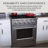 Wholesale-Brama BR3001SSGG Gas Range and Oven 30"-Gas Range-Electro Vision Inc