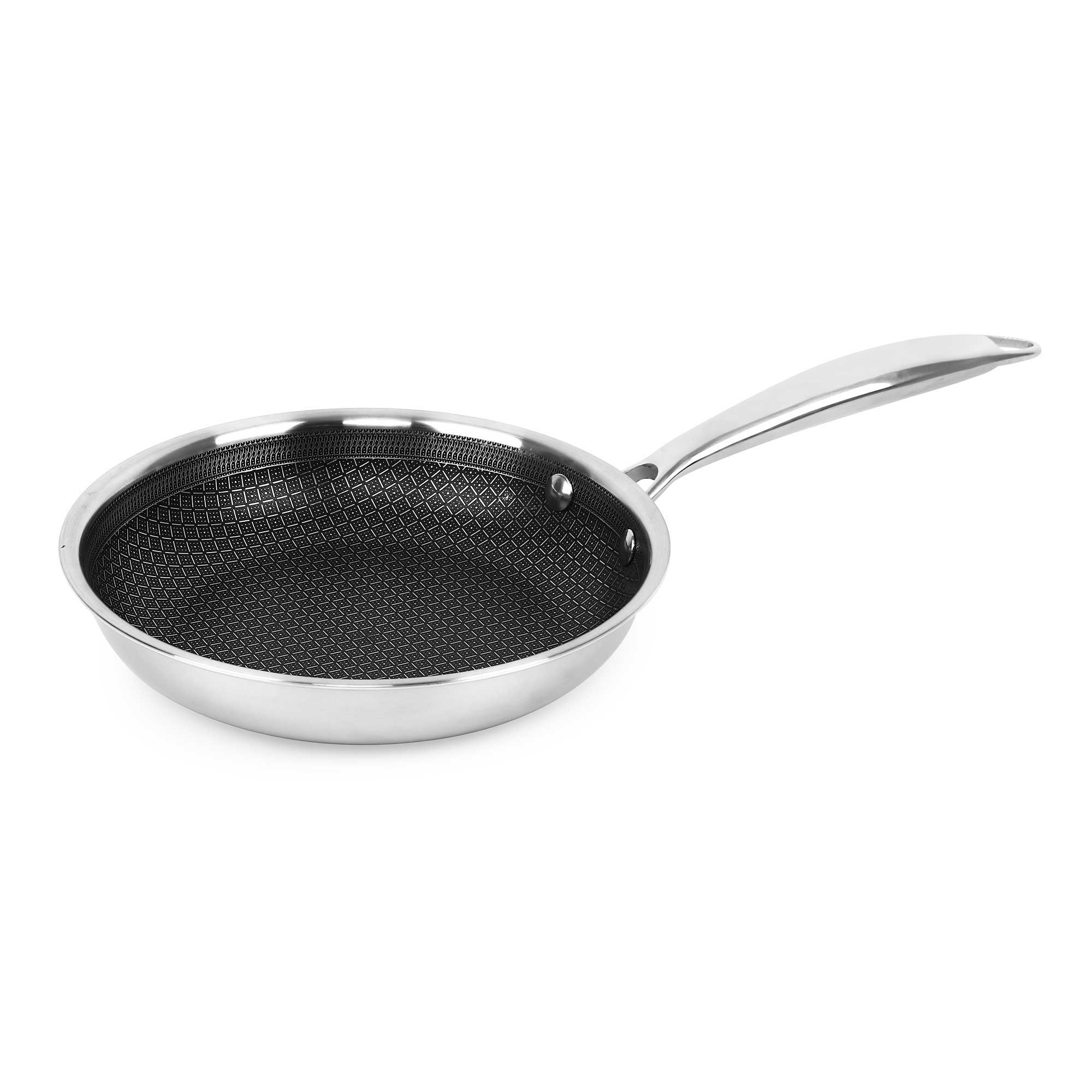 Wholesale-Brentwood BFH20 - 8" Hybrid Nonstick Stainless Steel Fry Pan-Steel Fry Pan-Electro Vision Inc