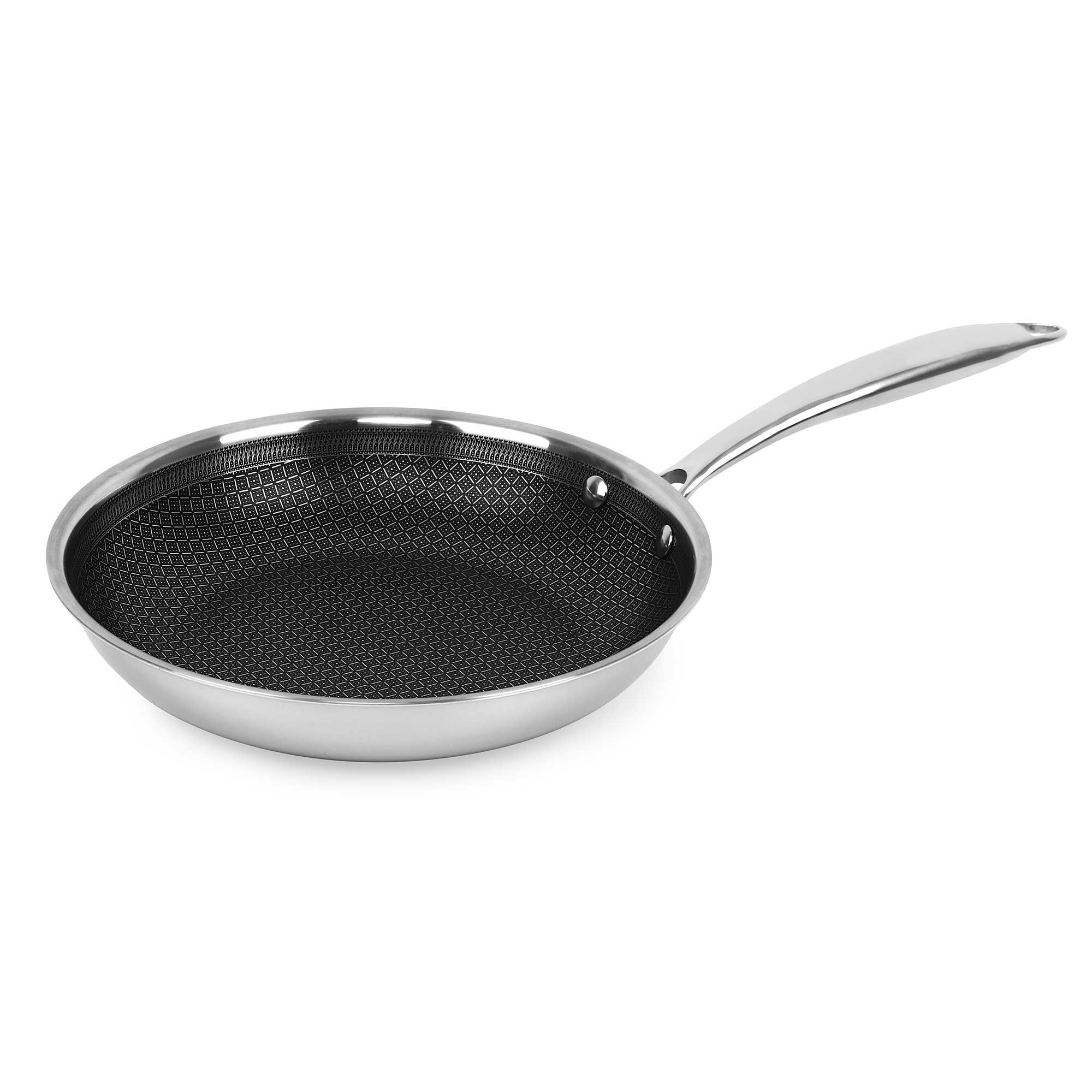 Wholesale-Brentwood BFH24 - 9.5" Hybrid Nonstick Stainless Steel Fry Pan-Steel Fry Pan-Electro Vision Inc