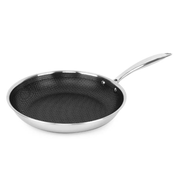 Wholesale-Brentwood BFH28 Hybrid Nonstick Stainless Steel Fry Pan 11"-Steel Fry Pan-Electro Vision Inc