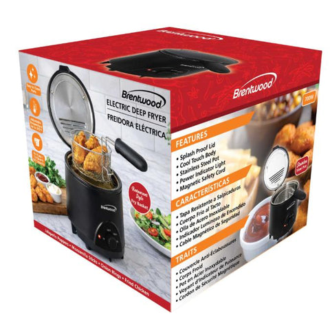 Wholesale-Brentwood DF715BK Electric Deep Fryer 1.6 QRT-Deep Fryer-Electro Vision Inc