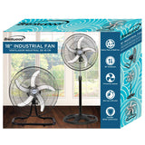 Wholesale-Brentwood F1831B Kool Zone 3 in 1 Speed 18" Industrial Fan Black-Electro Vision Inc