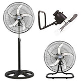 Wholesale-Brentwood F1831B Kool Zone 3-in-1 Speed Industrial Fan 18" (Black)-Fans-Electro Vision Inc