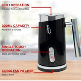 Wholesale-Brentwood GA301BK Electric Milk Frother & Warmer 300mL - Black-Milk Frother-Electro Vision Inc