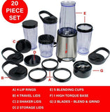 Wholesale-Brentwood JB-199 Multi Pro Personal Blender 20pc Set Stainless Steel-Blender-Electro Vision Inc