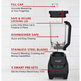 Wholesale-Brentwood JBS1000BK Select Professional Power Blender 1000W-Blender-Electro Vision Inc
