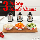 Wholesale-Brentwood KA5060BK Rotary Grater Shredder Slicer-Electro Vision Inc
