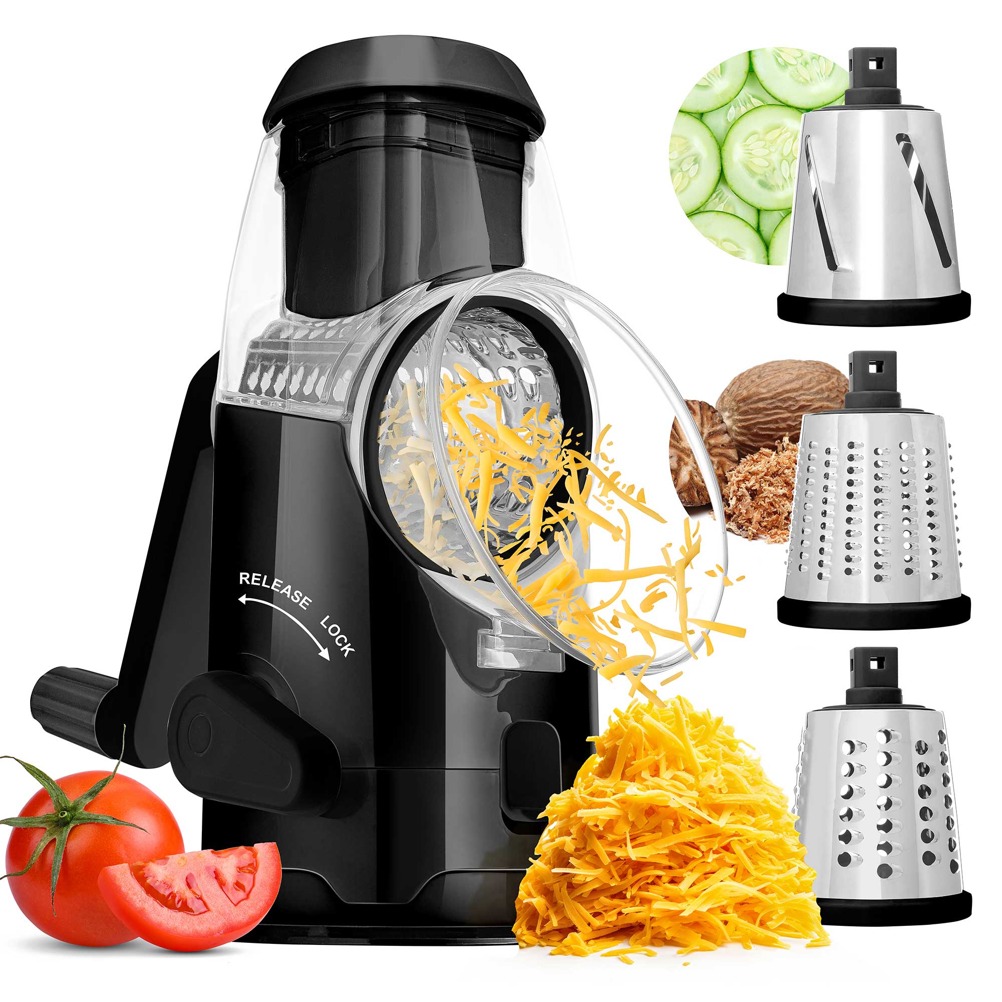 Wholesale-Brentwood KA5060BK Rotary Grater Shredder Slicer-Electro Vision Inc