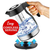 Wholesale-Brentwood KT-1962BK Tea Kettle Stainless Steel 1.9qt-Electric Kettles-Electro Vision Inc
