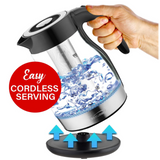 Wholesale-Brentwood KT-1962BK Tea Kettle Stainless Steel 1.9qt-Kettle-Electro Vision Inc