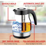 Wholesale-Brentwood KT-1962BK Tea Kettle Stainless Steel 1.9qt-Electric Kettles-Electro Vision Inc