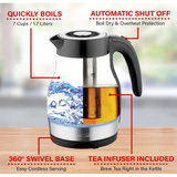 Wholesale-Brentwood KT-1962BK Tea Kettle Stainless Steel 1.9qt-Kettle-Electro Vision Inc
