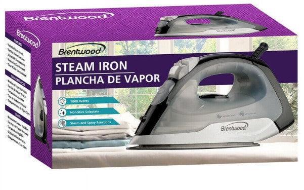 Wholesale-Brentwood MPI53 Non-Stick Steam Iron (Black)-Iron-Electro Vision Inc