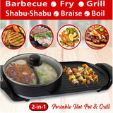 Wholesale-Brentwood SK71BK Electric Hot Pot & Grill 1200W-Electric Grill-Electro Vision Inc