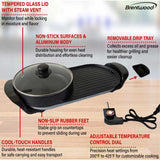 Wholesale-Brentwood SK71BK Electric Hot Pot & Grill 1200W-Electric Grill-Electro Vision Inc