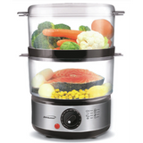 Wholesale-Brentwood TS-1005 2-Tier Food Steamer – Stainless Steel-Electro Vision Inc