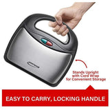 Wholesale-Brentwood TS-246 Non-Stick Panini Press and Sandwich Maker (Black)-Sandwich Maker-Electro Vision Inc