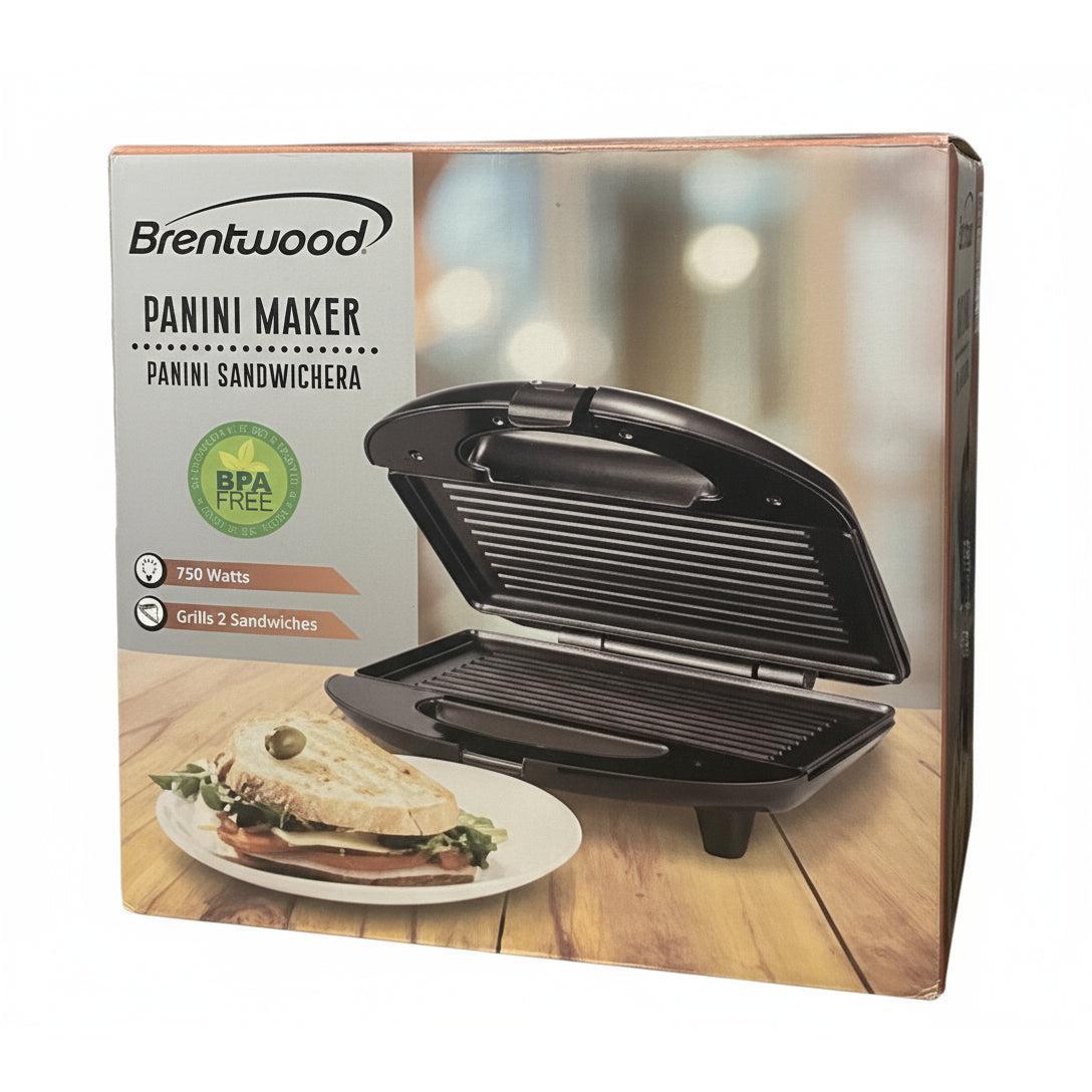 Wholesale-Brentwood TS-246 Non-Stick Panini Press and Sandwich Maker (Black)-Sandwich Maker-Electro Vision Inc