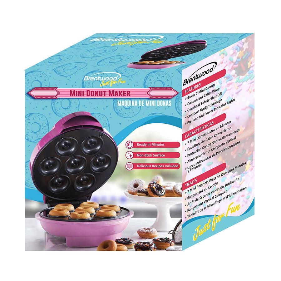 Wholesale-Brentwood TS-250 Non-Stick Mini Donut Maker Machine-Donut Maker-Electro Vision Inc