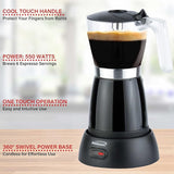 Wholesale-Brentwood TS119BK - Cordless Electric Moka Pot Espresso 550 Watts-Pot Espresso-Electro Vision Inc
