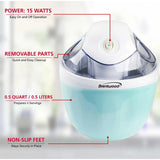 Wholesale-Brentwood TS1409BL Ice cream Maker 0.5 Liter - Blue-Ice Cream Maker-Electro Vision Inc