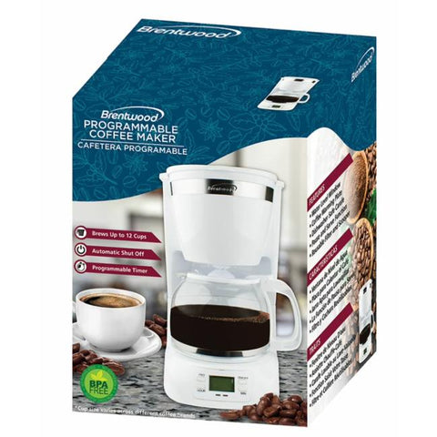 Wholesale-Brentwood TS219W Programmable 10-Cup Coffee Maker - White-Electro Vision Inc