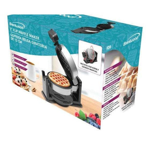 Wholesale-Brentwood TS231S Electric Belgian Waffle Maker 5" - Silver-Waffle Maker-Electro Vision Inc