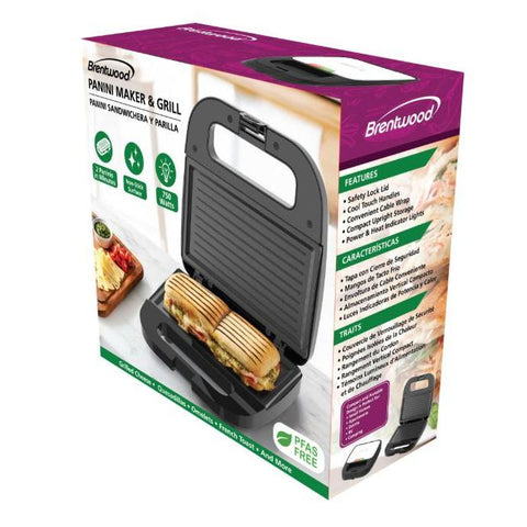 Wholesale-Brentwood TS247BK Panini Maker and Grill-Panini Maker-Electro Vision Inc